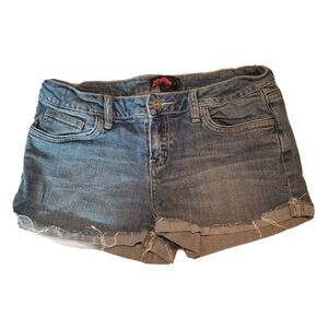 Forever 21 Womens Shorts Size 4 27 Blue Jean Light Wash Denim Cuff Booty Shorty